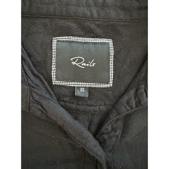 Rails Ellis Black Button Front Long Sleeve Top Shirt Size XS Casual Rayon Soft - Picture 10 of 10